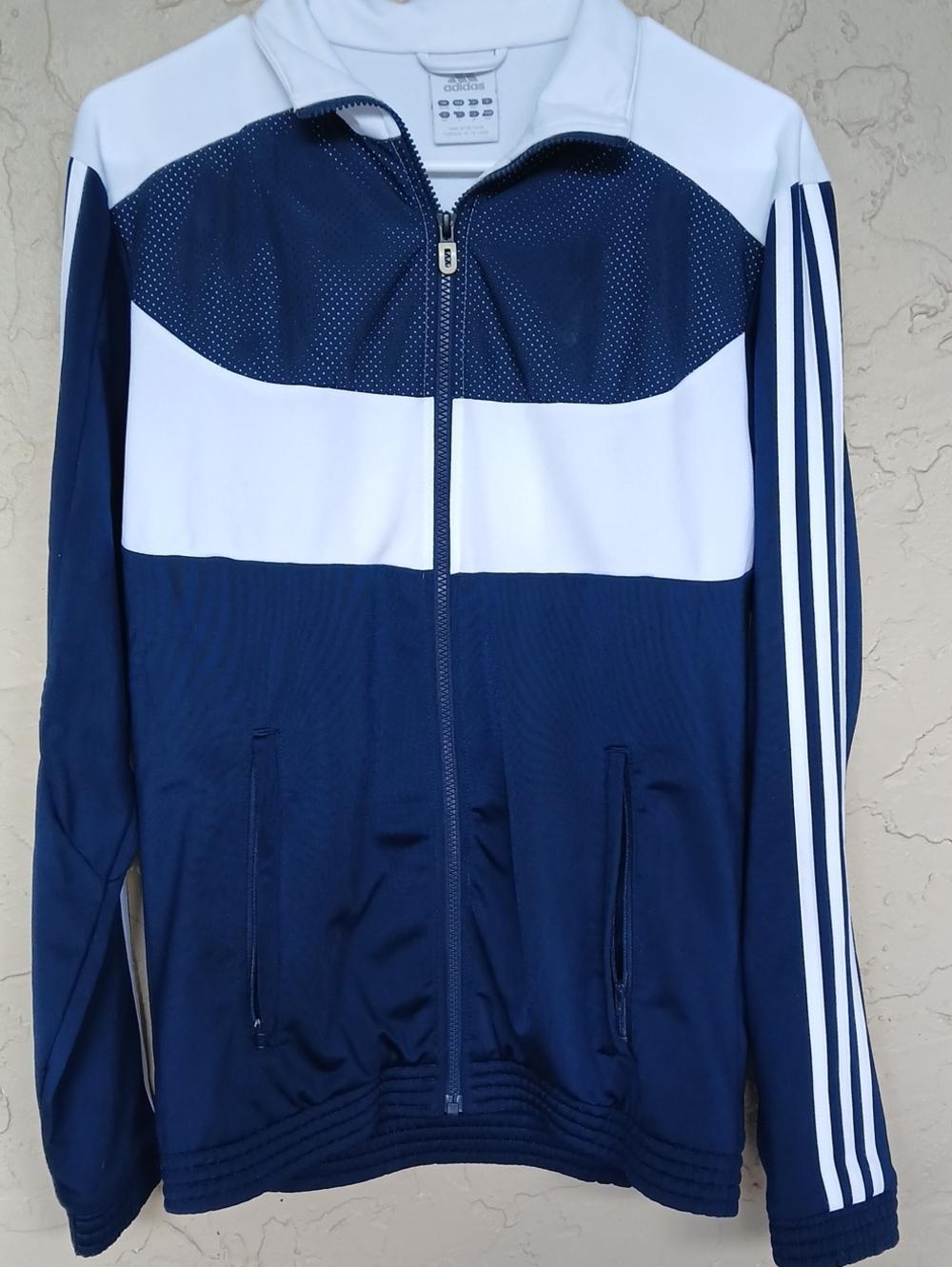 adidas Navy & White Men's Bomber Track Jacket